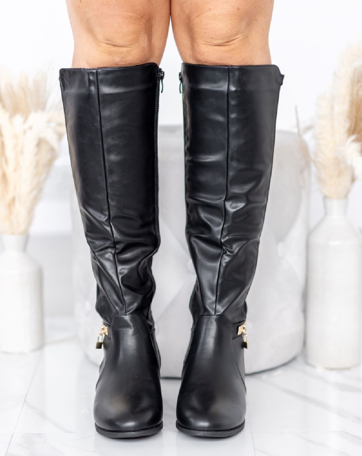 Women's boots with outlet stretch calf